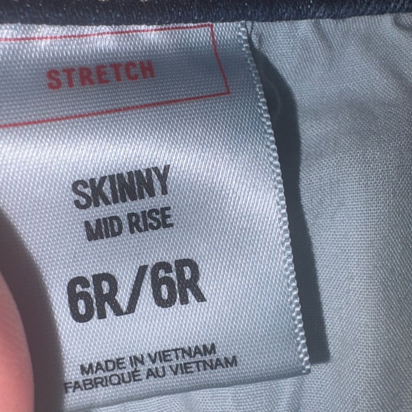 Express medium Blue mid rise stretch Women's Skinny Jeans SZ6R - Picture 3 of 9